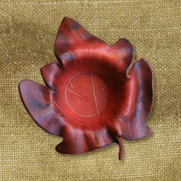 Hand Moulded Leather Trinket Leaves