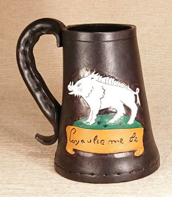 Richard III Boar Leather Tankards, Jacks and Goblets