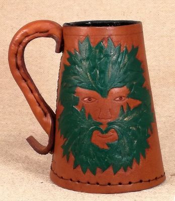 The Green Man Leather Tankard & Jack