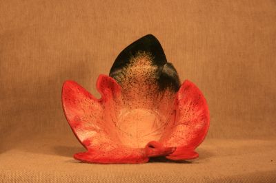 Trinket Dish Leaf –Green and Red Dual Speckle
