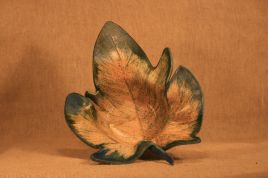 Trinket Dish Leaf &ndash;Blue and Green Speckle