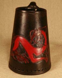 Book of Kells Dog Leather Tankard & Jack - Hand Carved