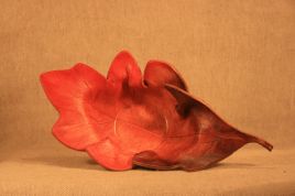 Trinket Dish Leaf –Brown and Red Dual Speckle