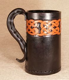 Celtic Knot Rim Leather Tankard & Jack