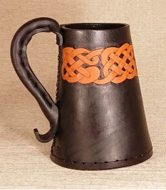 Celtic Knot Rim Leather Tankard & Jack