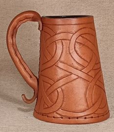 Full Body Celtic Knot Leather Tankard & Jack