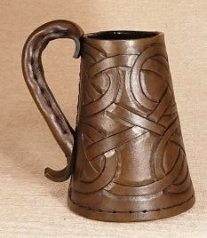 Full Body Celtic Knot Leather Tankard & Jack