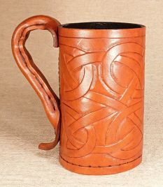 Full Body Celtic Knot Leather Tankard & Jack