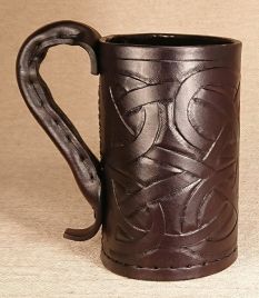 Full Body Celtic Knot Leather Tankard & Jack