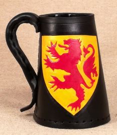 Scottish Heraldic Devices Leather Tankard & Jack