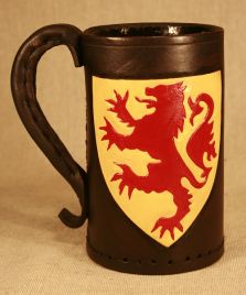 Scottish Heraldic Devices Leather Tankard & Jack