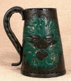 The Green Man Leather Tankard & Jack