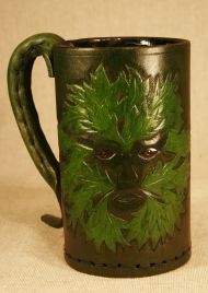 The Green Man Leather Tankard & Jack