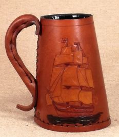 Leather Tankards & Jacks Tall Ships. HMS Victory.  HMS Queen Charlotte. Cutty Sark